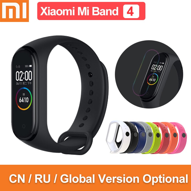 Global version original xiaomi mi band 4 color screen 2019 latest music smart bracelet heart rate fitness 135mAh bluetooth 5.0 - Amzon World