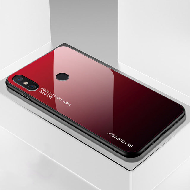 Gradient Tempered Glass Case For Xiaomi Redmi Note 7 5 6 Pro Pocophone F1 Mi8 Mi A2 Lite 6X 5X Mi9 SE 9t Cover Protective Fundas - Amzon World
