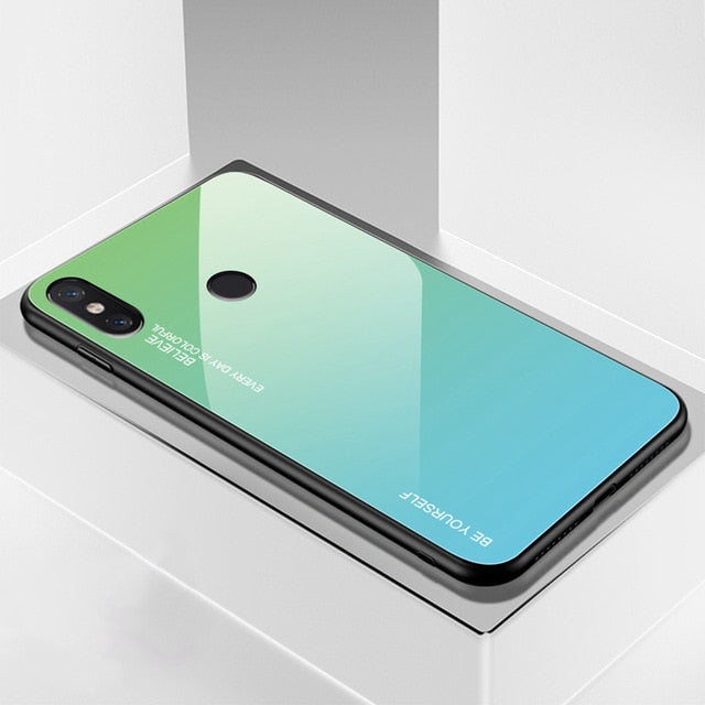 Gradient Tempered Glass Case For Xiaomi Redmi Note 7 5 6 Pro Pocophone F1 Mi8 Mi A2 Lite 6X 5X Mi9 SE 9t Cover Protective Fundas - Amzon World