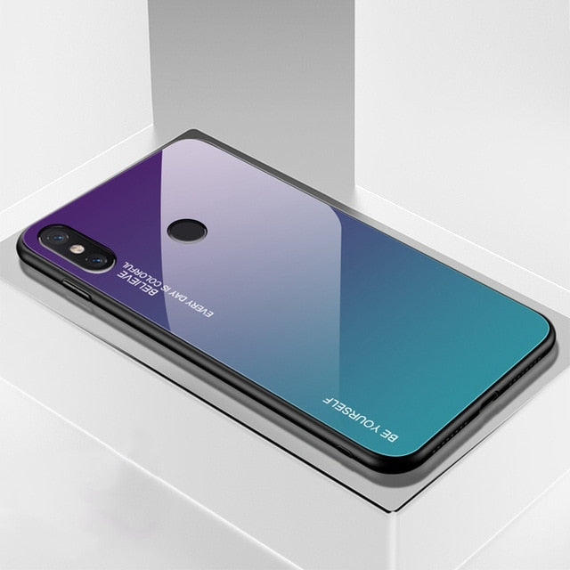 Gradient Tempered Glass Case For Xiaomi Redmi Note 7 5 6 Pro Pocophone F1 Mi8 Mi A2 Lite 6X 5X Mi9 SE 9t Cover Protective Fundas - Amzon World