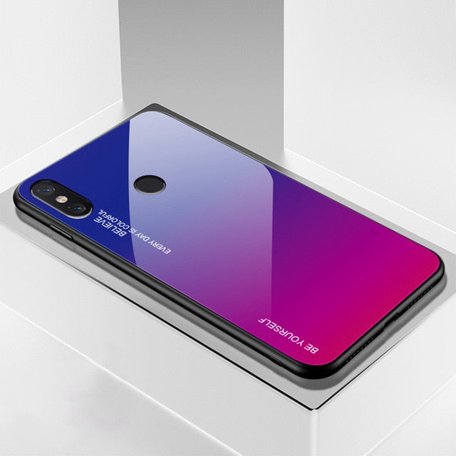 Gradient Tempered Glass Case For Xiaomi Redmi Note 7 5 6 Pro Pocophone F1 Mi8 Mi A2 Lite 6X 5X Mi9 SE 9t Cover Protective Fundas - Amzon World