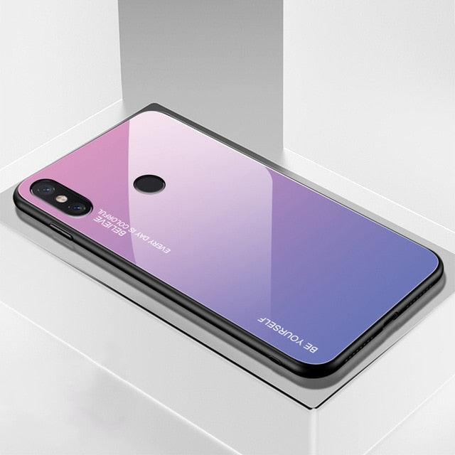 Gradient Tempered Glass Case For Xiaomi Redmi Note 7 5 6 Pro Pocophone F1 Mi8 Mi A2 Lite 6X 5X Mi9 SE 9t Cover Protective Fundas - Amzon World