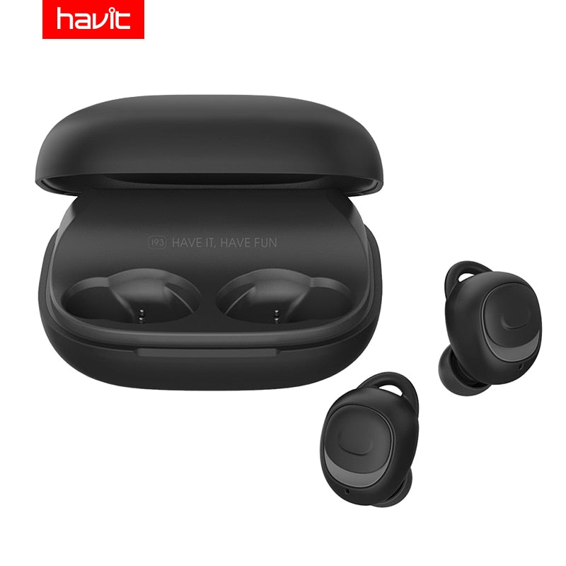 HAVIT I93 TWS Mini Wireless Earbuds In-ear Bluetooth Earphone V5.0 Sport IPX5 Waterproof with 2200mAh Box Rechargeable Headset - Amzon World