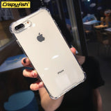 Crispyfish Shockproof Bumper Transparent Silicone Phone Case For iPhone X XS XR XS Max 8 7 6 6S Plus Clear protection Back Cover - Amzon World