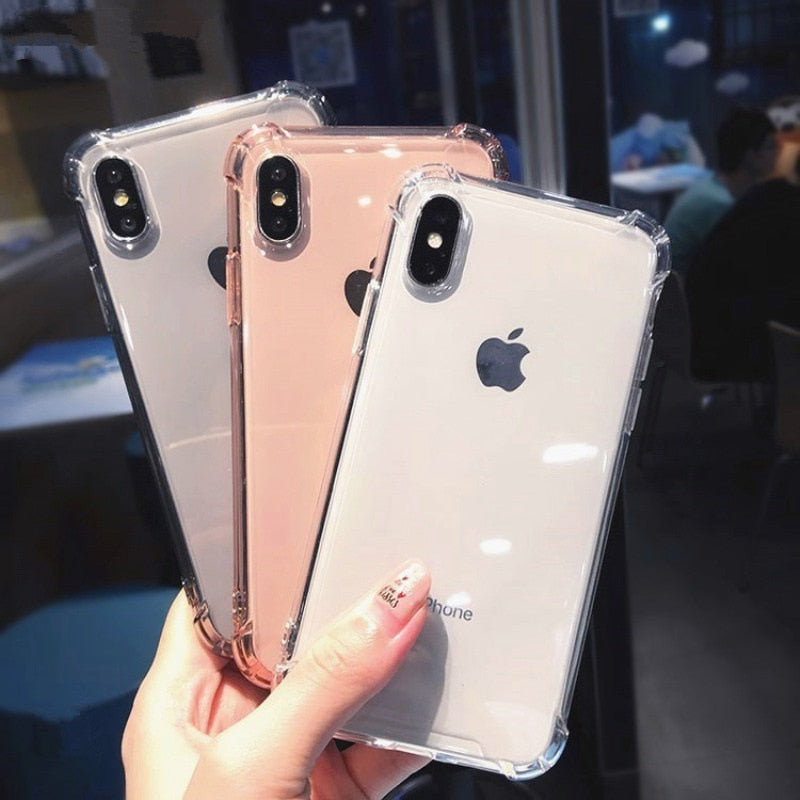 Crispyfish Shockproof Bumper Transparent Silicone Phone Case For iPhone X XS XR XS Max 8 7 6 6S Plus Clear protection Back Cover - Amzon World