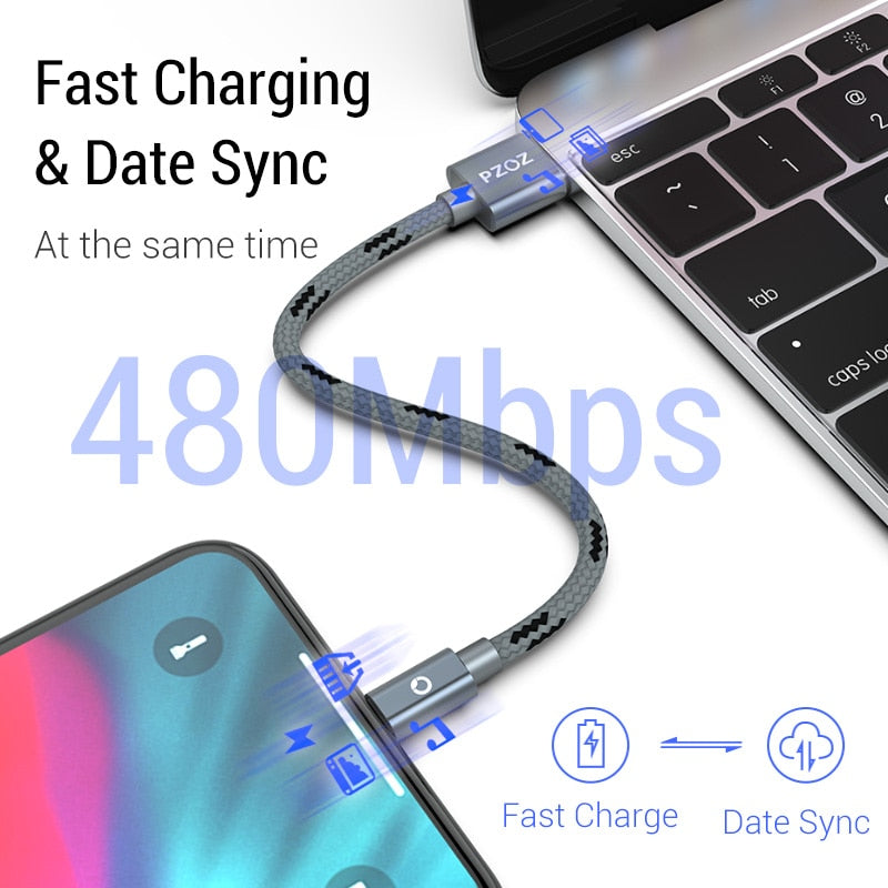 PZOZ usb cable for iphone cable Xs max Xr X 8 7 6 plus 6s 5 s plus ipad mini fast charging cables mobile phone charger cord data - Amzon World