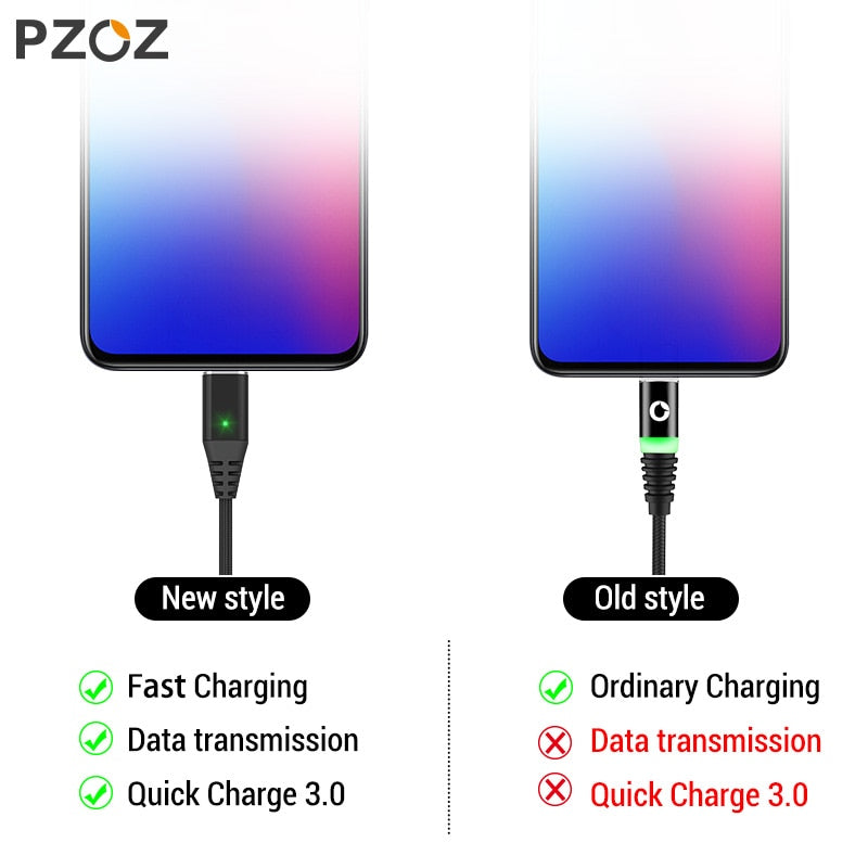 PZOZ Magnetic Cable Micro usb Type C Fast Charging Adapter Phone Microusb Type-C Magnet Charger usb c For iphone Samsung xiaomi - Amzon World