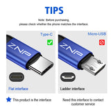 ZNP USB Type C Cable For Samsung S10 Huawei P30 Pro Fast Charge Type-C Mobile Phone Charging Wire USB C Cable for Samsung S9 S8 - Amzon World