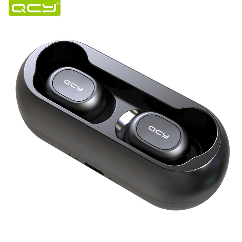 QCY qs1 TWS 5.0 Bluetooth headphone 3D stereo wireless earphone with dual microphone - Amzon World