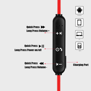 Magnetic Wireless Bluetooth Earphone Stereo Sports Waterproof Earbuds Wireless in-ear Headset with Mic For IPhone 7 Samsung - Amzon World