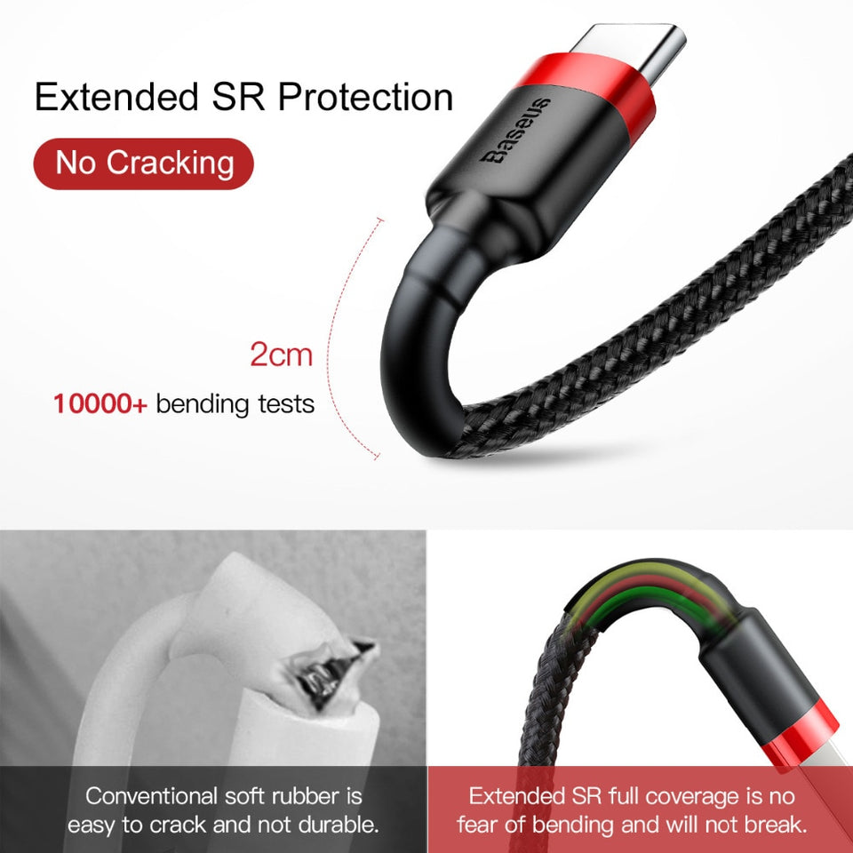 Baseus USB Type C Cable for xiaomi redmi k20 pro USB C Mobile Phone Cable Fast Charging Type C Cable for USB Type-C Devices - Amzon World