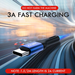 ZNP USB Type C Cable For Samsung S10 Huawei P30 Pro Fast Charge Type-C Mobile Phone Charging Wire USB C Cable for Samsung S9 S8 - Amzon World