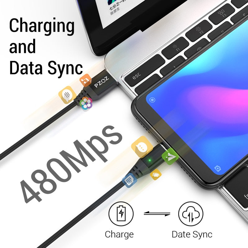 PZOZ Magnetic Cable Micro usb Type C Fast Charging Adapter Phone Microusb Type-C Magnet Charger usb c For iphone Samsung xiaomi - Amzon World