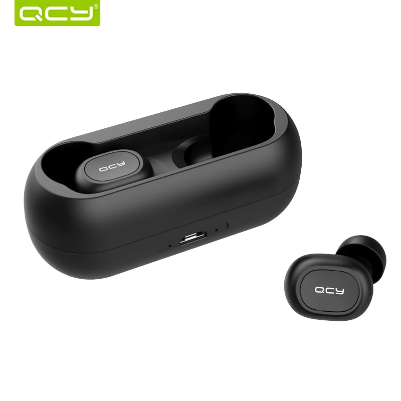 QCY qs1 TWS 5.0 Bluetooth headphone 3D stereo wireless earphone with dual microphone - Amzon World