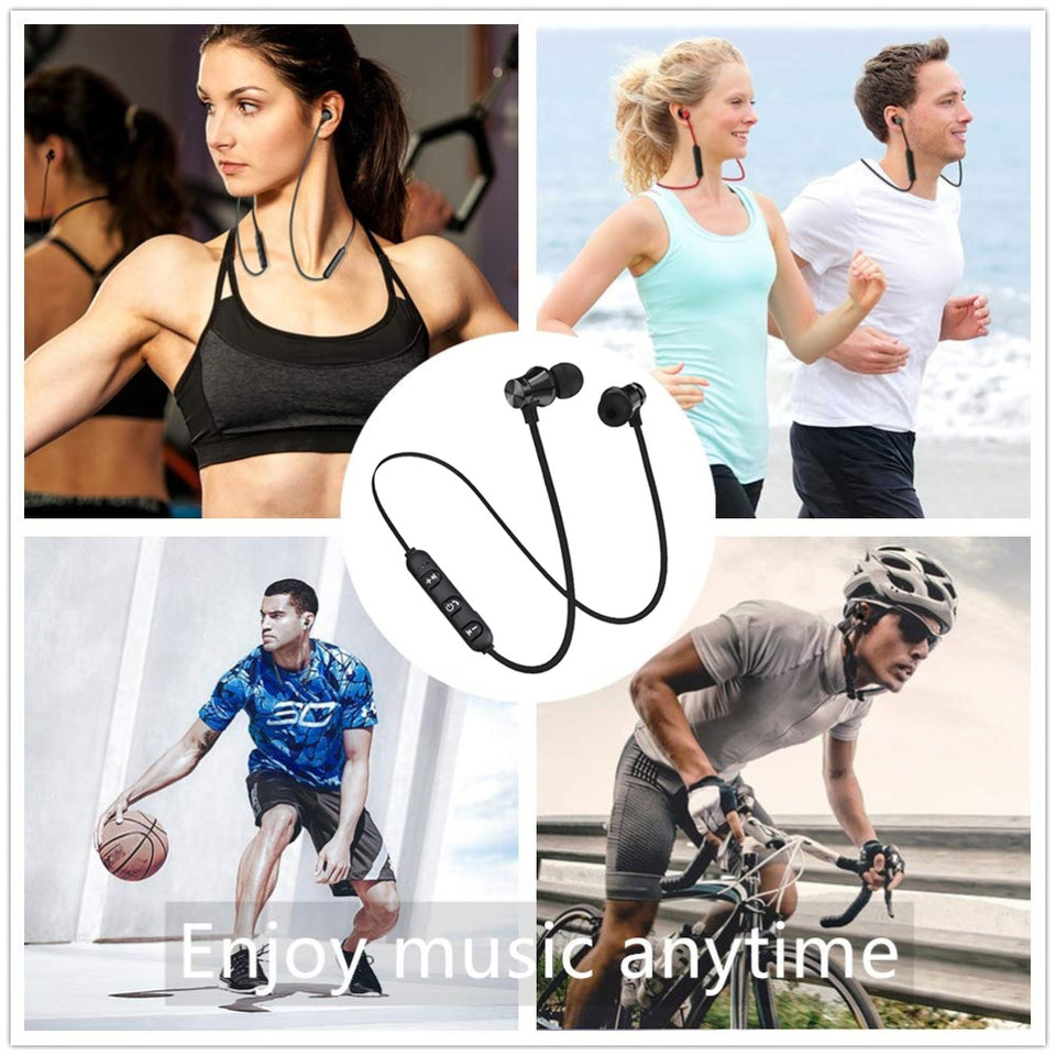Magnetic Wireless Bluetooth Earphone Stereo Sports Waterproof Earbuds Wireless in-ear Headset with Mic For IPhone 7 Samsung - Amzon World