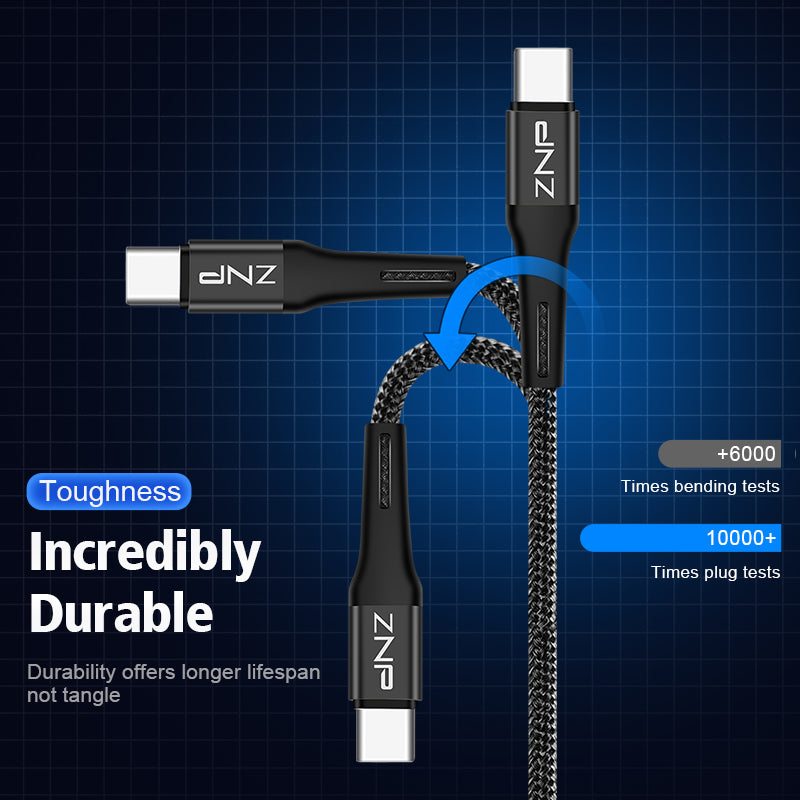 ZNP USB Type C Cable For Samsung S10 Huawei P30 Pro Fast Charge Type-C Mobile Phone Charging Wire USB C Cable for Samsung S9 S8 - Amzon World