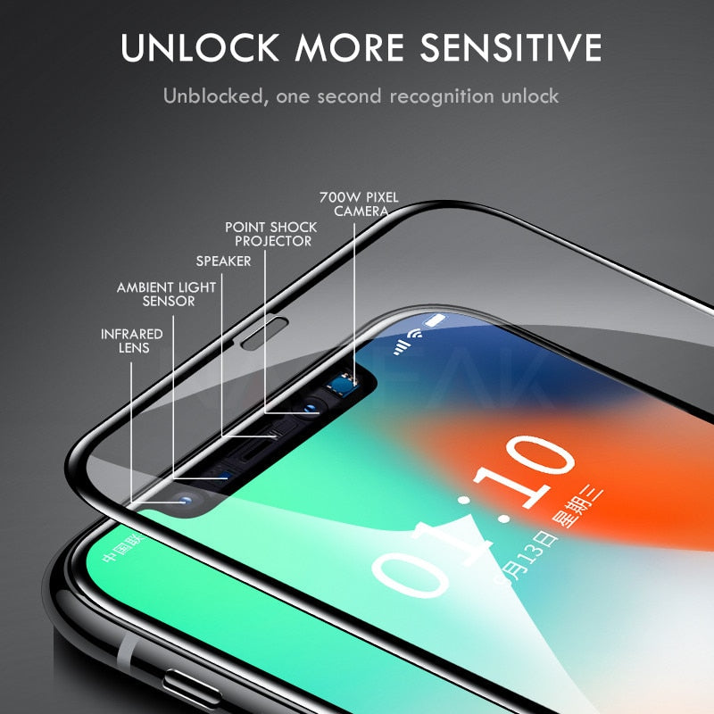 100D Curved Edge Full Cover Protective Glass On The For iPhone - Amzon World