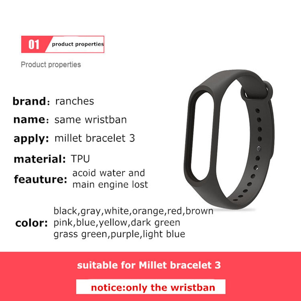 Bracelet for Xiaomi Mi Band 3 4 Sport Strap watch Silicone wrist strap For xiaomi mi band 3 4 bracelet Miband 4 3 Strap - Amzon World