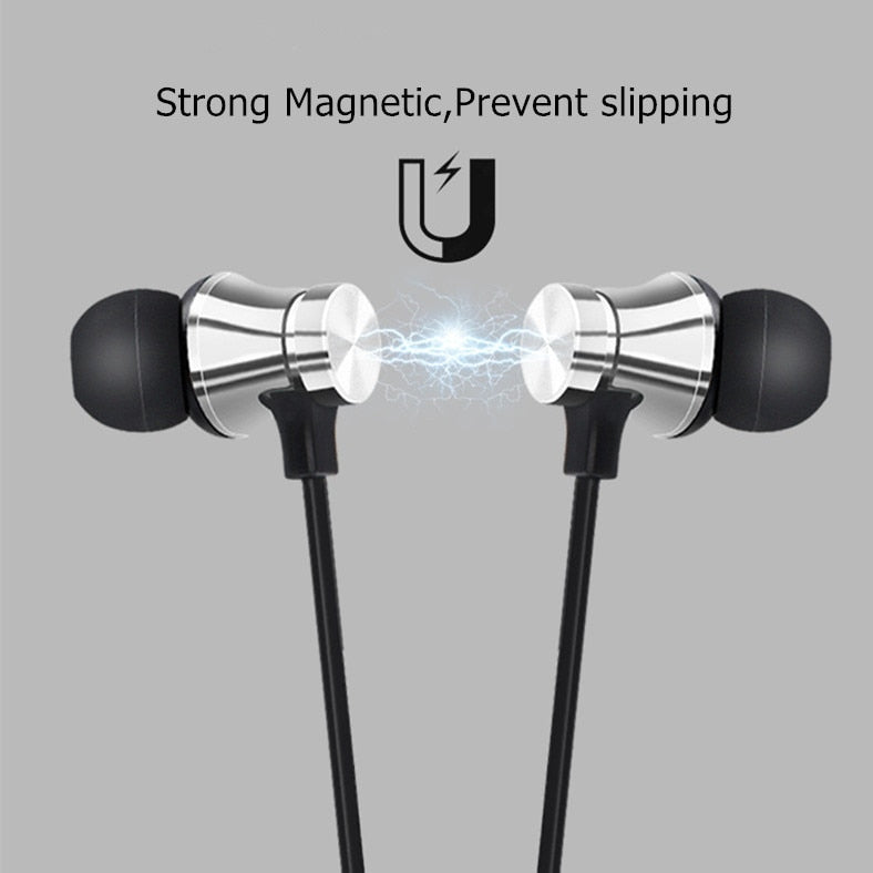 Magnetic Wireless Bluetooth Earphone Stereo Sports Waterproof Earbuds Wireless in-ear Headset with Mic For IPhone 7 Samsung - Amzon World