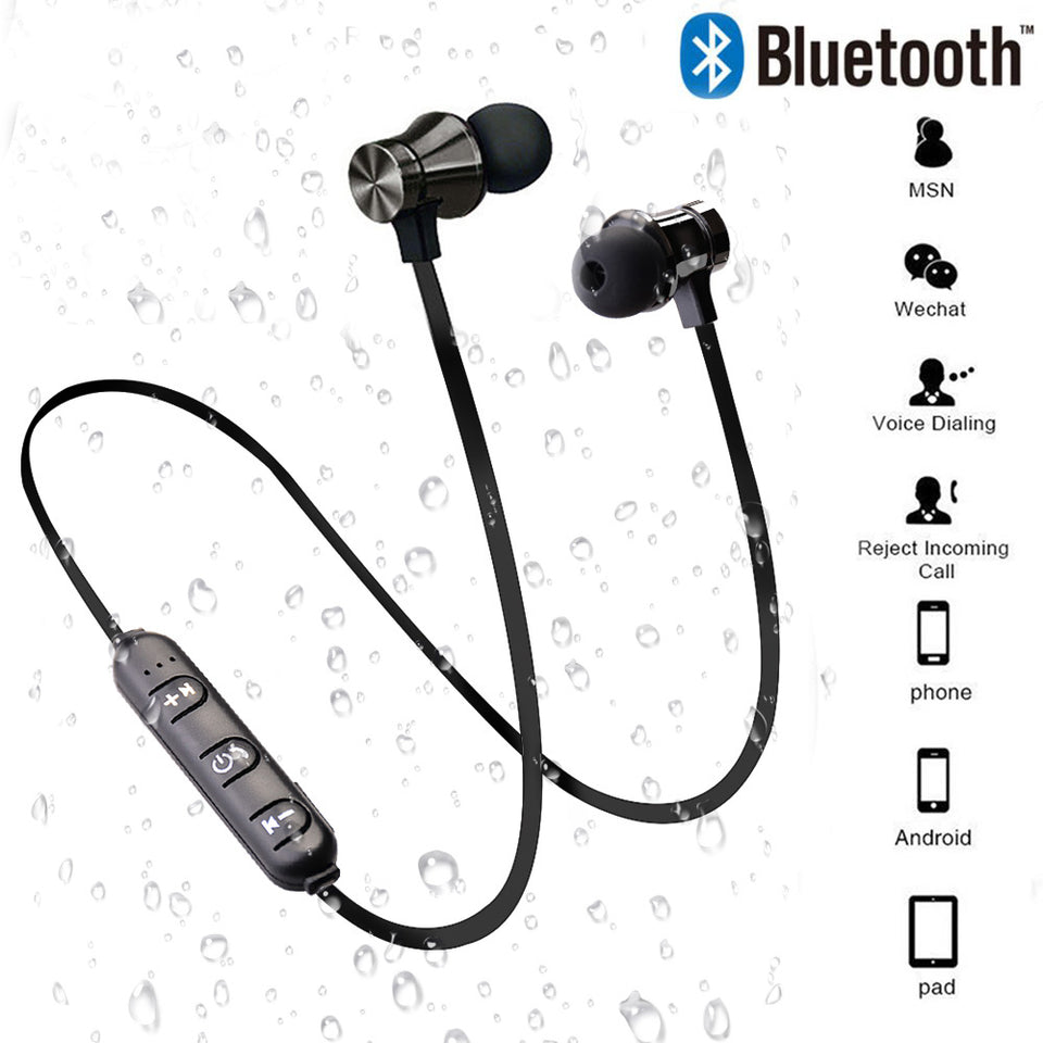 Magnetic Wireless Bluetooth Earphone Stereo Sports Waterproof Earbuds Wireless in-ear Headset with Mic For IPhone 7 Samsung - Amzon World