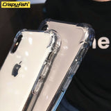 Crispyfish Shockproof Bumper Transparent Silicone Phone Case For iPhone X XS XR XS Max 8 7 6 6S Plus Clear protection Back Cover - Amzon World