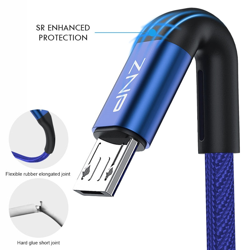 ZNP 1m 2m Micro USB Cable Fast Charging For Xiaomi Redmi Note 5 Pro Android Mobile Phone Data Cable for Samsung S7 Micro Charger - Amzon World