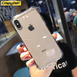 Crispyfish Shockproof Bumper Transparent Silicone Phone Case For iPhone X XS XR XS Max 8 7 6 6S Plus Clear protection Back Cover - Amzon World