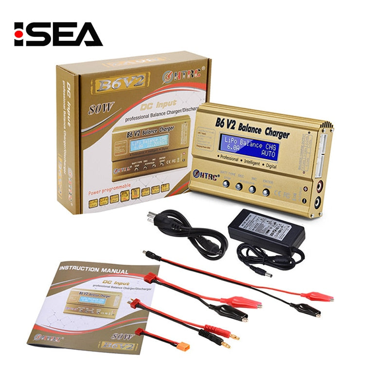 HTRC Imax b6 v2 Balance Charger 80W Professional Digital Discharger For LiHV LiIonLiFe NiCd NiMH PB Battery LiPo Charger - Amzon World