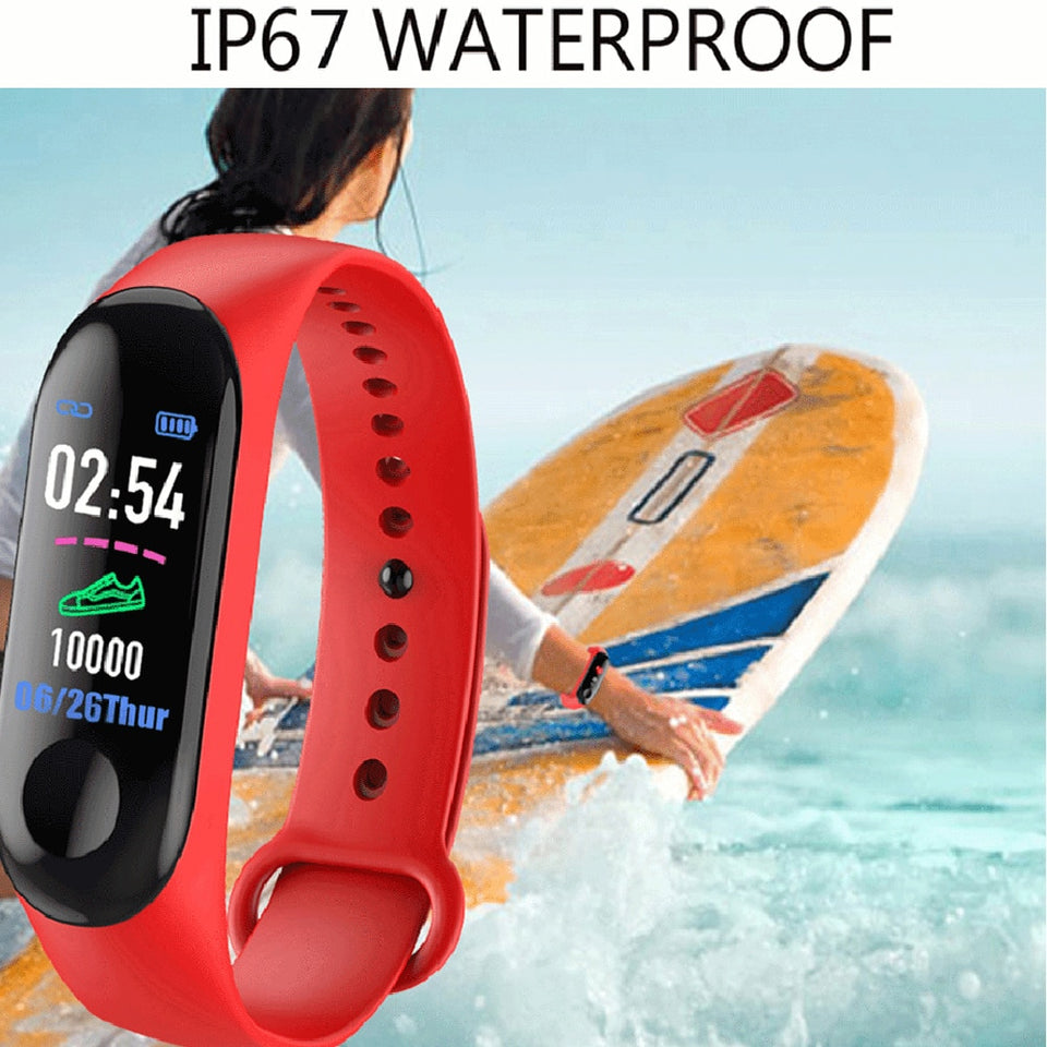 M3 Plus Men's Smart Watch Color Screen IP67 Waterproof Smart Watch Blood Pressure Heart Rate Activity Fitness Tracker Men Watch - Amzon World