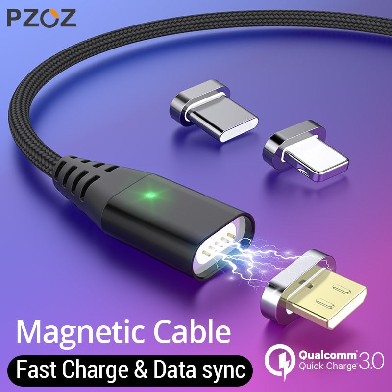 PZOZ Magnetic Cable Micro usb Type C Fast Charging Adapter Phone Microusb Type-C Magnet Charger usb c For iphone Samsung xiaomi - Amzon World