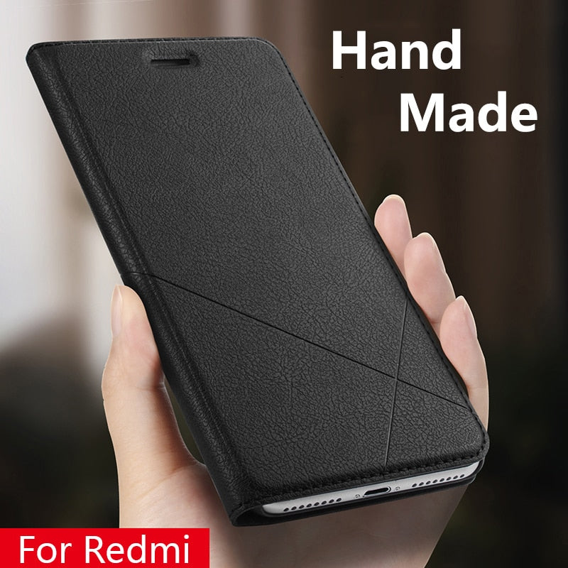 Hand Made For Xiaomi Redmi note 7 6 5 4x 5a Redmi 5 Plus 6a 6 Pro Y1 3s 4 pro 4a 5a Leather Case PU Flip Cover Card Slot - Amzon World