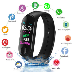 M3 Plus Men's Smart Watch Color Screen IP67 Waterproof Smart Watch Blood Pressure Heart Rate Activity Fitness Tracker Men Watch - Amzon World