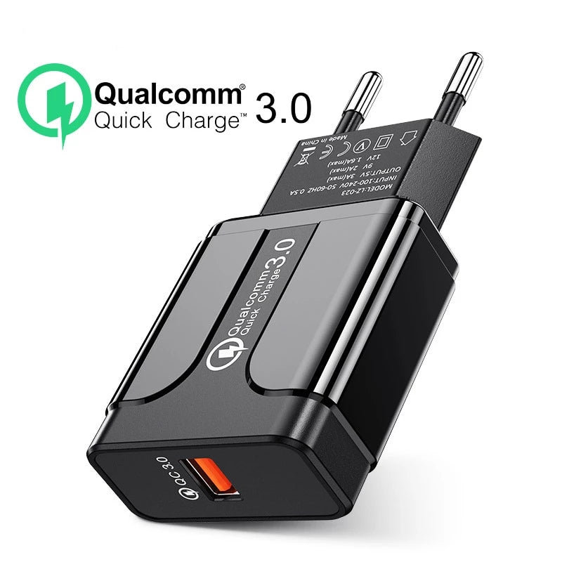 Quick Charge 3.0 18W Qualcomm QC 3.0 4.0 Fast charger USB portable Charging Mobile Phone Charger For iPhone Samsung Xiaomi - Amzon World
