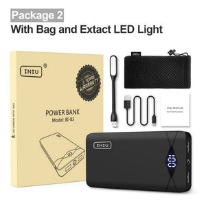 INIU 3A 10000mAh LED Power Bank Dual USB Portable Charger Powerbank For iPhone Xiaomi Mi Phone External Battery Pack Poverbank - Amzon World