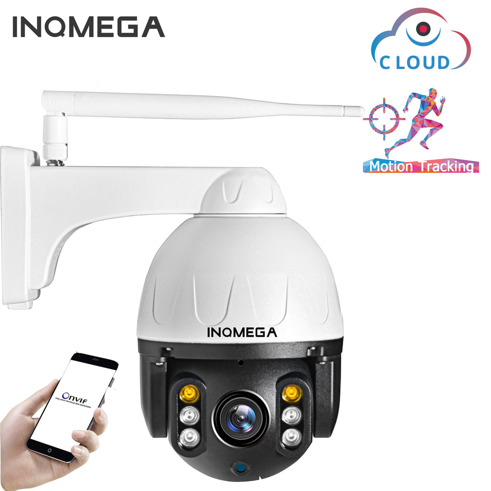 INQMEGA Cloud 1080P Outdoor PTZ IP Camera WIFI Speed Dome Auto Tracking Camera 4X Digital Zoom 2MP Onvif IR CCTV Security Camera - Amzon World