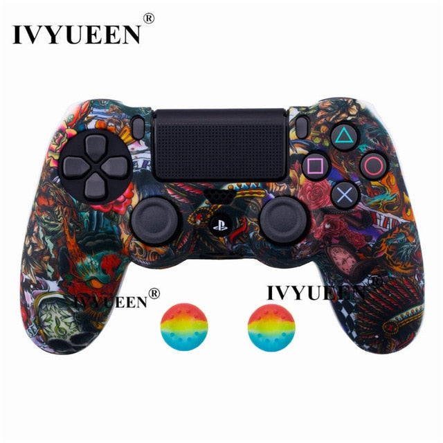 IVYUEEN 44 Colors Silicone Camo Protective Skin Case For Sony Dualshock 4 PS4 DS4 Pro Slim Controller Thumb Grips Joystick Caps - Amzon World
