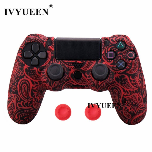 IVYUEEN For Sony Dualshock 4 PS4 DS4 Slim Pro Controller Silicone Camo Case Protective Skin + Thumb Grip Caps for Play Station 4 - Amzon World