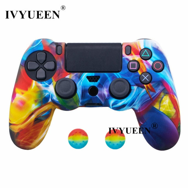 IVYUEEN For Sony Dualshock 4 PS4 DS4 Slim Pro Controller Silicone Camo Case Protective Skin + Thumb Grip Caps for Play Station 4 - Amzon World