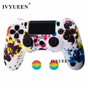 IVYUEEN For Sony Dualshock 4 PS4 DS4 Slim Pro Controller Silicone Camo Case Protective Skin + Thumb Grip Caps for Play Station 4 - Amzon World