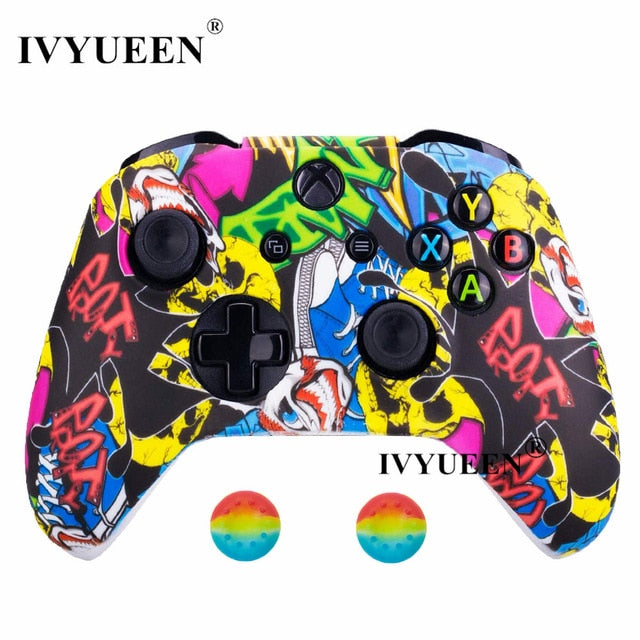 IVYUEEN Silicone Protective Skin Case for XBox One X S Controller Protector Water Transfer Printing Camouflage Cover Grips Caps - Amzon World