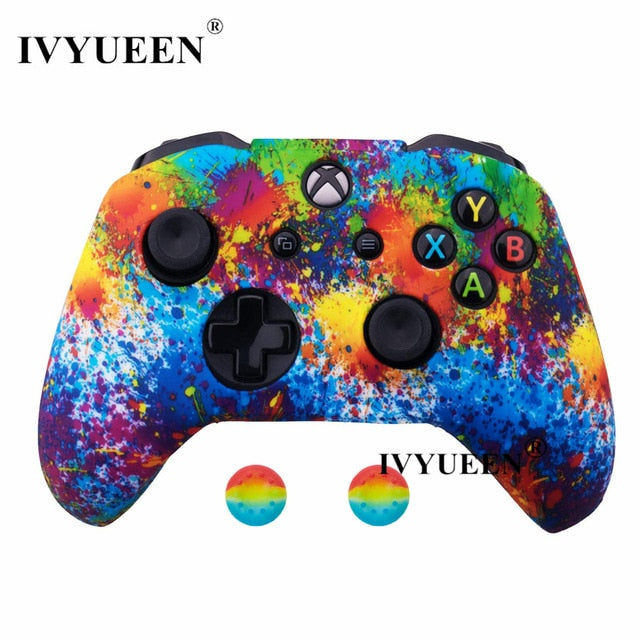 IVYUEEN Silicone Protective Skin Case for XBox One X S Controller Protector Water Transfer Printing Camouflage Cover Grips Caps - Amzon World