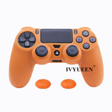 IVYUEEN Soft Silicone Rubber Case For Sony PlayStation Dualshock 4 PS4 DS4 Pro Slim Controller Skin Cover + 2 Thumb Grips Caps - Amzon World