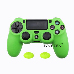 IVYUEEN Soft Silicone Rubber Case For Sony PlayStation Dualshock 4 PS4 DS4 Pro Slim Controller Skin Cover + 2 Thumb Grips Caps - Amzon World
