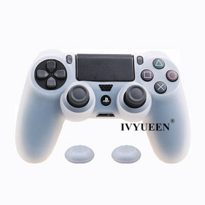 IVYUEEN Soft Silicone Rubber Case For Sony PlayStation Dualshock 4 PS4 DS4 Pro Slim Controller Skin Cover + 2 Thumb Grips Caps - Amzon World