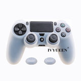 IVYUEEN Soft Silicone Rubber Case For Sony PlayStation Dualshock 4 PS4 DS4 Pro Slim Controller Skin Cover + 2 Thumb Grips Caps - Amzon World
