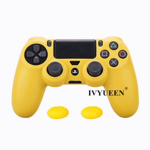 IVYUEEN Soft Silicone Rubber Case For Sony PlayStation Dualshock 4 PS4 DS4 Pro Slim Controller Skin Cover + 2 Thumb Grips Caps - Amzon World