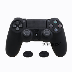 IVYUEEN Soft Silicone Rubber Case For Sony PlayStation Dualshock 4 PS4 DS4 Pro Slim Controller Skin Cover + 2 Thumb Grips Caps - Amzon World