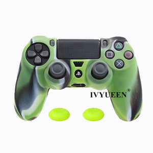 IVYUEEN Soft Silicone Rubber Case For Sony PlayStation Dualshock 4 PS4 DS4 Pro Slim Controller Skin Cover + 2 Thumb Grips Caps - Amzon World