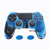 IVYUEEN Soft Silicone Rubber Case For Sony PlayStation Dualshock 4 PS4 DS4 Pro Slim Controller Skin Cover + 2 Thumb Grips Caps - Amzon World