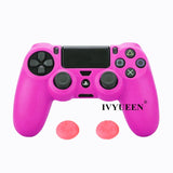 IVYUEEN Soft Silicone Rubber Case For Sony PlayStation Dualshock 4 PS4 DS4 Pro Slim Controller Skin Cover + 2 Thumb Grips Caps - Amzon World